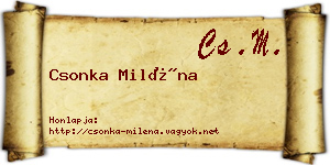 Csonka Miléna névjegykártya